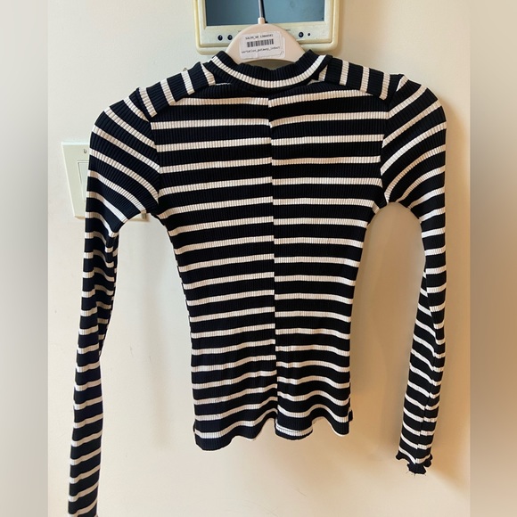 Zara black and white ribbed mock neck sweater - Picture 4 of 5